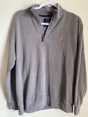 U.S. Polo Assn. Men's Heather Gray Quarter-Zip Pullover